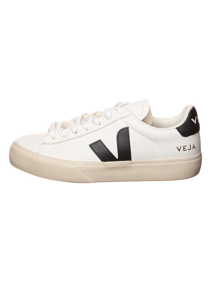 Veja Leder-Sneakers "Campo" in Weiß/ Schwarz - 40