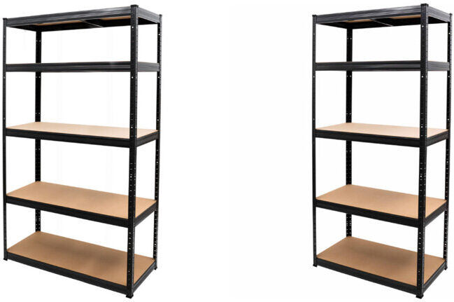 Set STIER Steck-Fachbodenregal Fachlast 250kg HxBxT 1800x1200x450 mm + Steck-Fachbodenregal Fachlast 350kg BxTxH 900x450x1800 mm