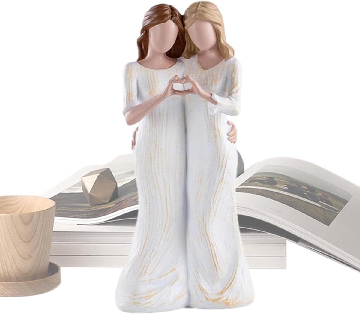 Moeder dochter beeldje Familie sculptuur voor woonkamer decoratie