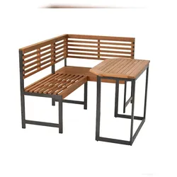 Merxx Eckbank Set, 1 Eckbank, 1 Tisch 90 x 50 cm, Aluminium/Akazie