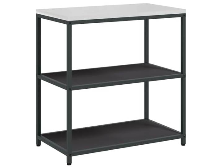 Favemtsl Küchenaufbewahrung HATTEM Schwarz 90x50x92 cm Stahl Stabile Regale aus Metall für Ihre Terrasse und Küche. Ideal als Allzweckwagen und Anrichte im Grillbereich geeignet.