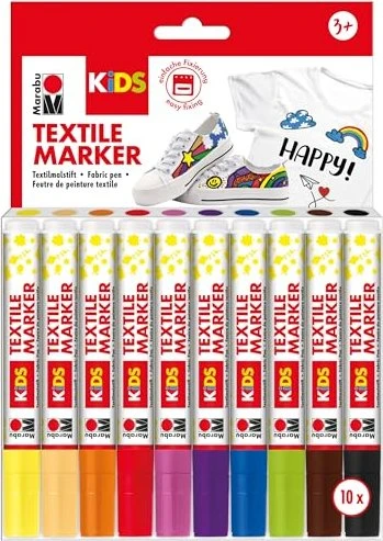 Marabu KiDS Textilmarker farbsortiert 3,0 mm, 10 St.