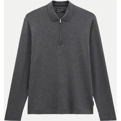 Langarm-Poloshirt Grau XL