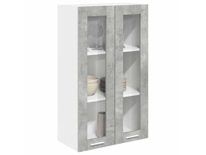 KTHLBRH Hängeschrank 2 Türen grau Beton 60 x 31 x 100 cm Mehrschichtiges Holz, großer Raum, Küchenutensilien, einfache Reinigung