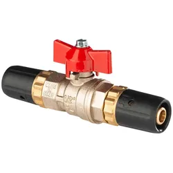Selfio-Steck Aluverbund Steckfitting Kugelhahn für Heizung 16 x 2 mm rot