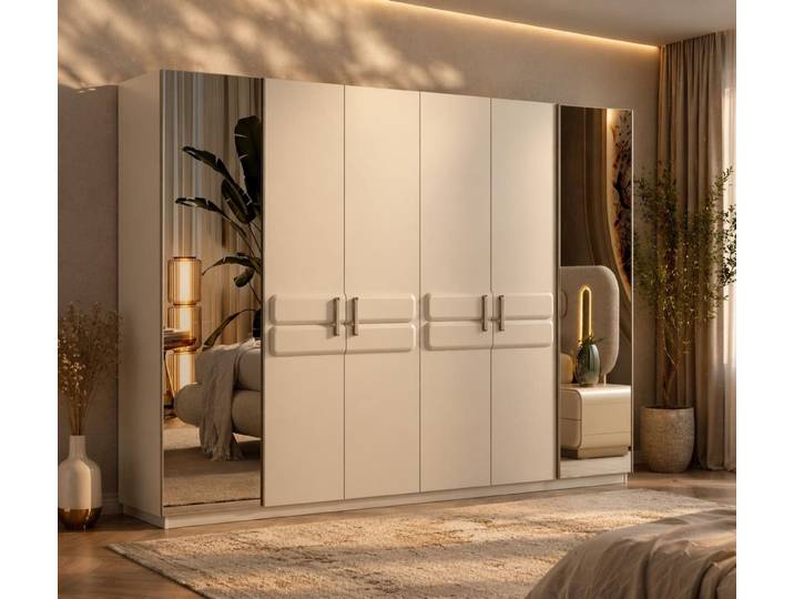 Xlmoebel Beistelltisch Beige runde Beistelltische im 2er Set für modernes Wohnzimmer (2er-Set, 2er-Set), Made in Europa