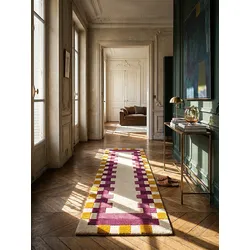 Läufer geometrisch Rosa-Gelb 60 x 230 cm - WENSUM   Kadima Design