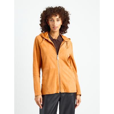 Lederjacke MAZE "4202192", Damen, Gr. XS, gelb (amber), Obermaterial: 100% Lammleder. Innenfutter: 100% Baumwolle, Jacken