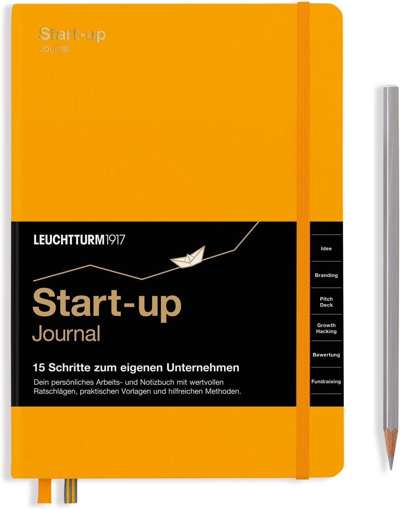 Notizblock "Leuchtturm Start-Up Journal", orange, Schreibblöcke, Notizblock orange Einheitsgröße