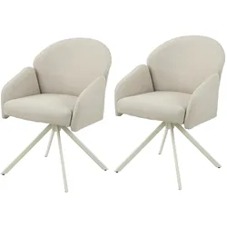 Tchibo - 2 Hela Armlehnenstühle »Holly« - 56,5x61x84cm - beige -