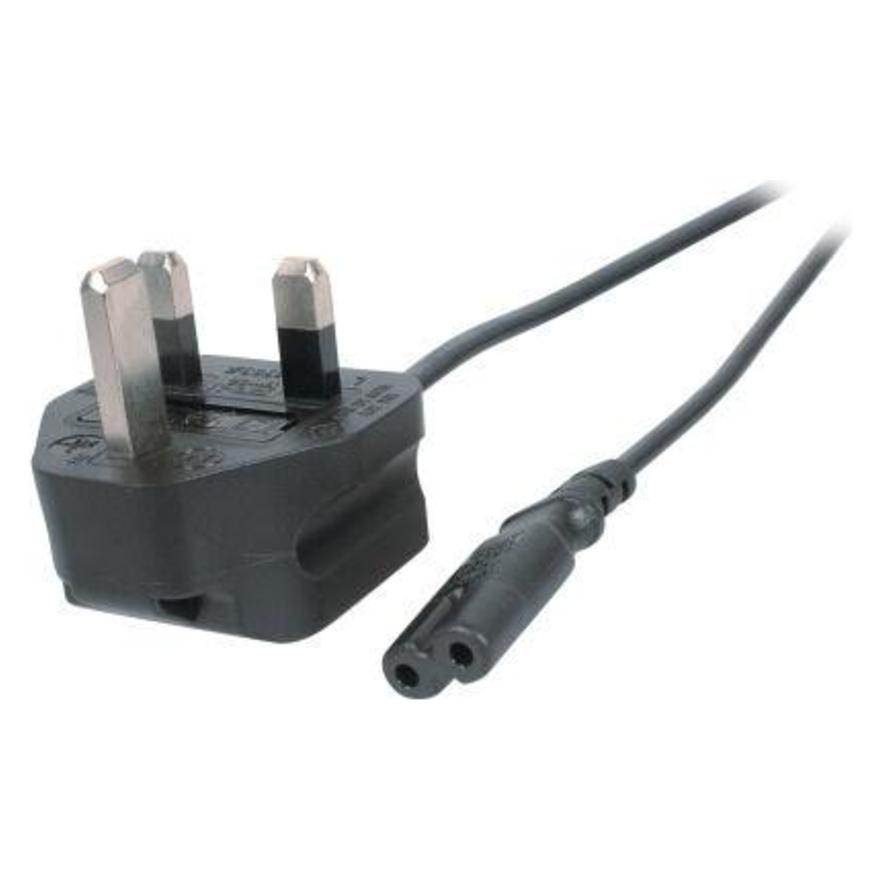 EFB Elektronik EFB Netzleitung UK BS1363A-C7 180°,schwarz,3.0m,2x0.75mm (3 m, BS 1363, CEE 7/7) (EK498.3)