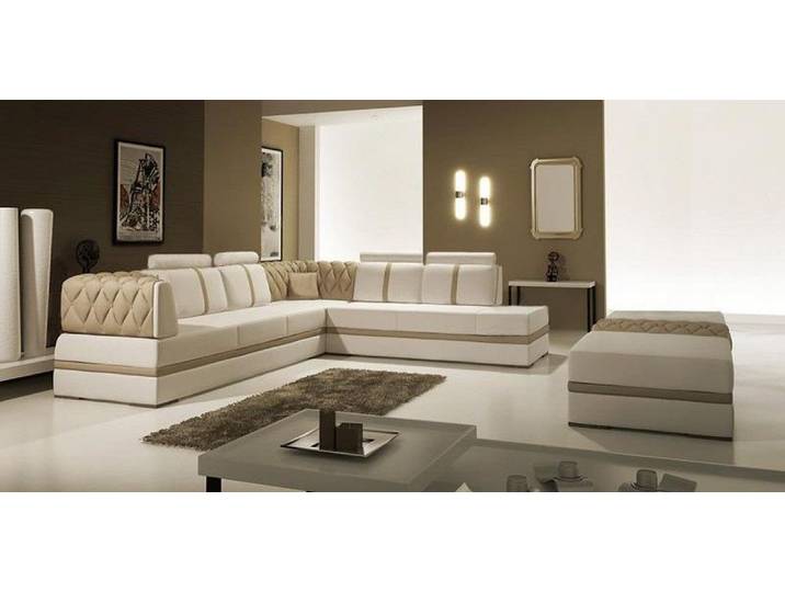 JVmoebel Ecksofa Modernes Ecksofa in Weiß & Beige–Stilvolles Design für Ihr Wohnzimmer, Made in Europa