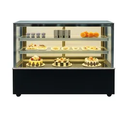 Kühl- & Kuchenvitrine - 1500mm - Doppelverglasung - Schwarz - Gastronomie-Vitrine - Profi-Kühlvitrine