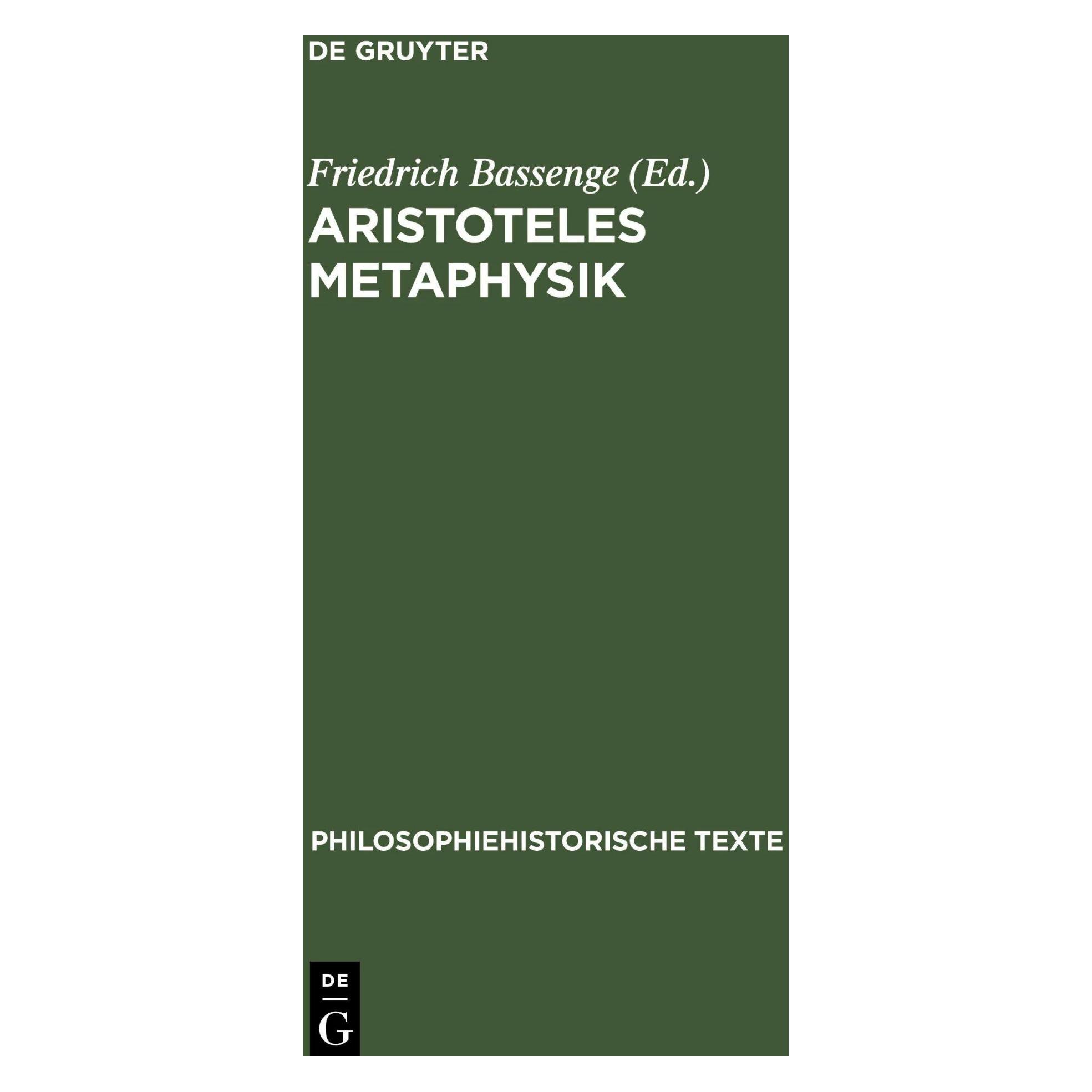 De Gruyter Aristoteles Metaphysik (Deutsch, Hardcover, Friedrich Bassenge) (42665997)