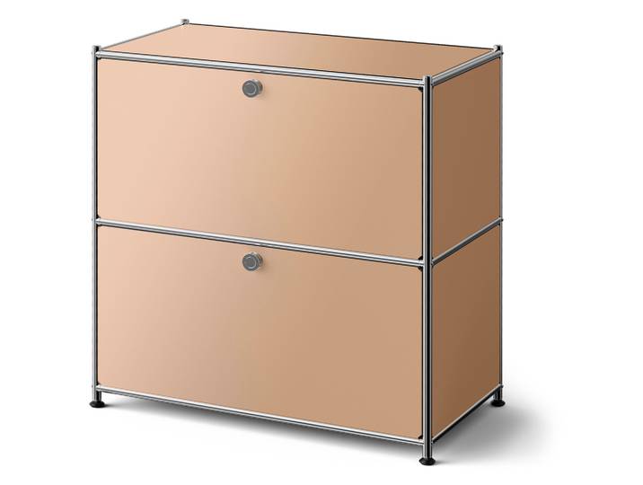 Tchibo - Niedrige Metall-Kommode »Cn3« mit Klappenfächern - 77x40x82,5cm - braun -