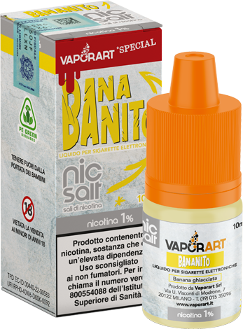 VaporArt Bananito Nic Salt Liquido Pronto 10ml Banana Ghiaccio