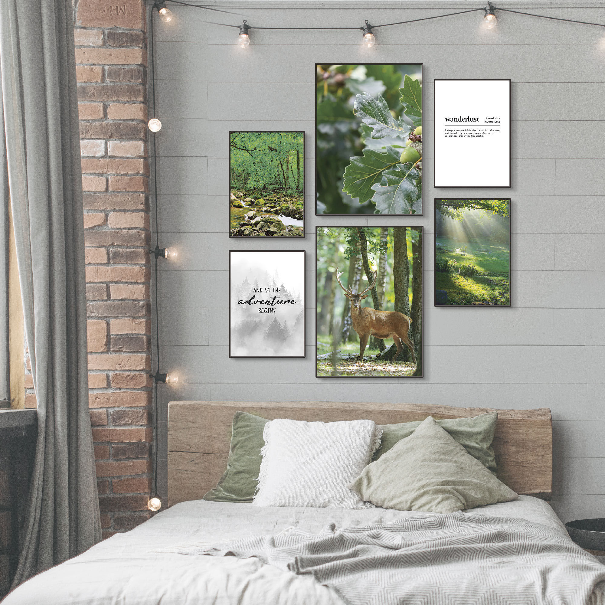 Poster ARTLAND "Abendteuer & Wanderlust", grün (farbe bild(er): grün), B:42cm H:29,7cm, Bilder, Poster, Bilder Set, 6tlg. 4xDIN A4 / 2xDIN A3, ohne Rahmen farbe bild(er): grün B/H/T: 42cm x 29,7cm, Poster Wiesen & Baumbilder Hochformat, 6 Stk.