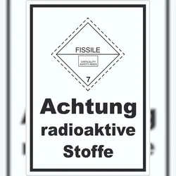 HB-Druck Aufkleber spaltbare Stoffe Fissile A4 (210x297mm)