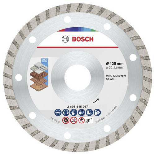 Bosch Accessories 2608615046 2608615046 Diamanttrennscheibe Durchmesser 125mm Bohrungs-Ø 22.23mm Beton, Ziegel, Dachziegel 10St.