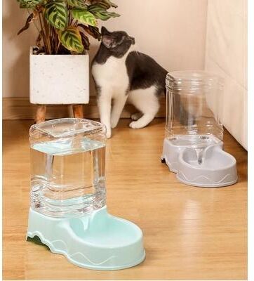Uplift Picks Large Capacity Automatic Pet Feeder And Water Dispenser Set drinking Fountain pink