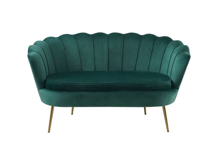 Sofa Pedro Samt grün B 136 T 76 cm - Sofa