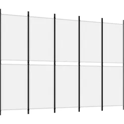 vidaXL 5-tlg. Paravent Weiß 250x180 cm Stoff