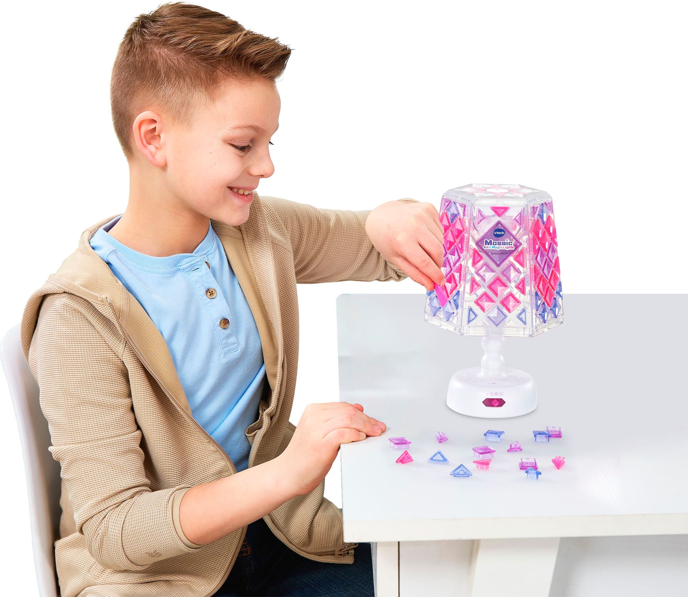 Kreativset VTECH "Lampe, Mosaic Magic Lights", bunt, Kreativsets, KinderB:14,4cm H:23,1cm T:13,2cm, Kunststoff, Kreativset, B:14,4cm H:23,1cm T:13,2cm