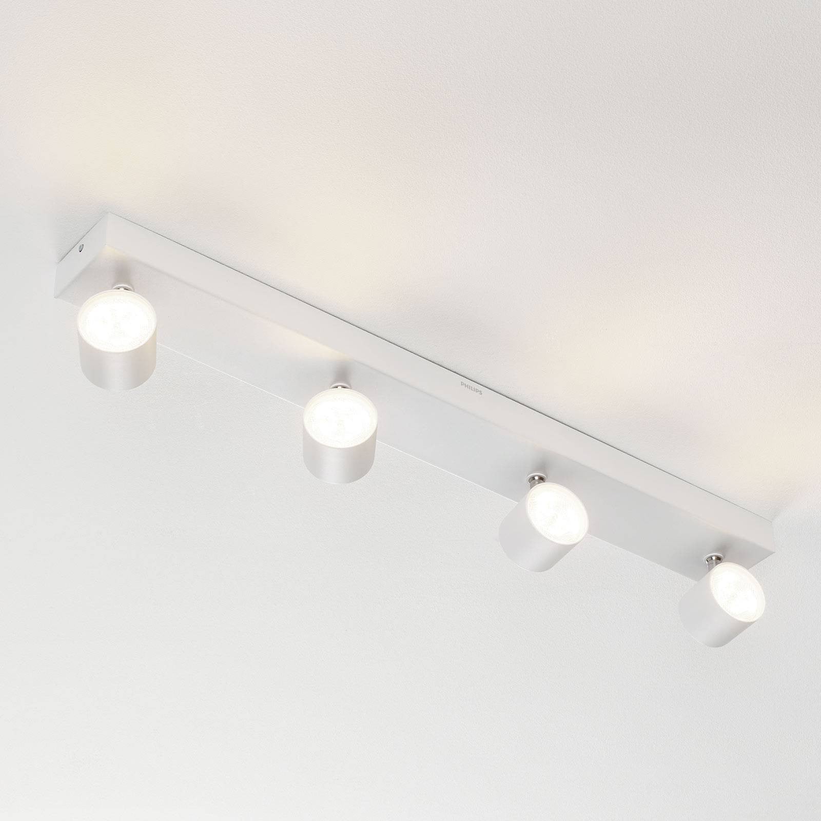 Philips Star 4-lichts LED plafondspot wit, dimbaar en verstelbaar
