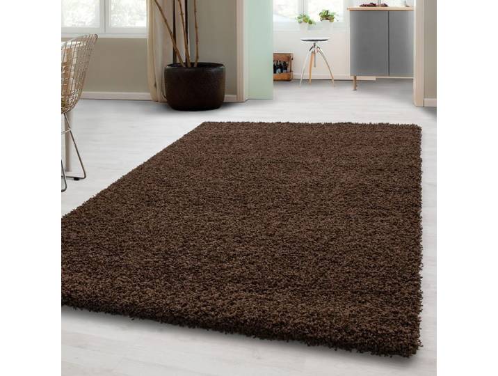 Carpetsale24 Uni Tapis de Salon Shaggy Uni Tapis Marron 200x290 cm Chambre Tapis Poil Long Moelleux et Doux