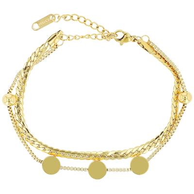 Armband ADELIA´S "Armband aus Edelstahl 18+3 cm", gold, Armbänder, Damen, 21cm, Edelstahl, Armband, Ein Geschenk, das Freude macht
