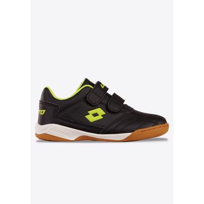 Hallenschuh LOTTO, Mädchen, Gr. 29, schwarz (schwarz, fr.gelb), Synthetik, Schuhe Hallenschuh, mit Klettverschluss