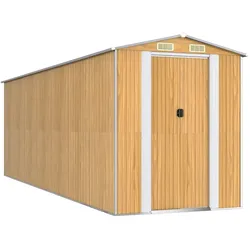 Helloshop26 - Gartenhaus Geräteschuppen Geräteschuppen robust helle Farbe 192 x 606 x 223 cm verzinkter Stahl braun 02_0022307