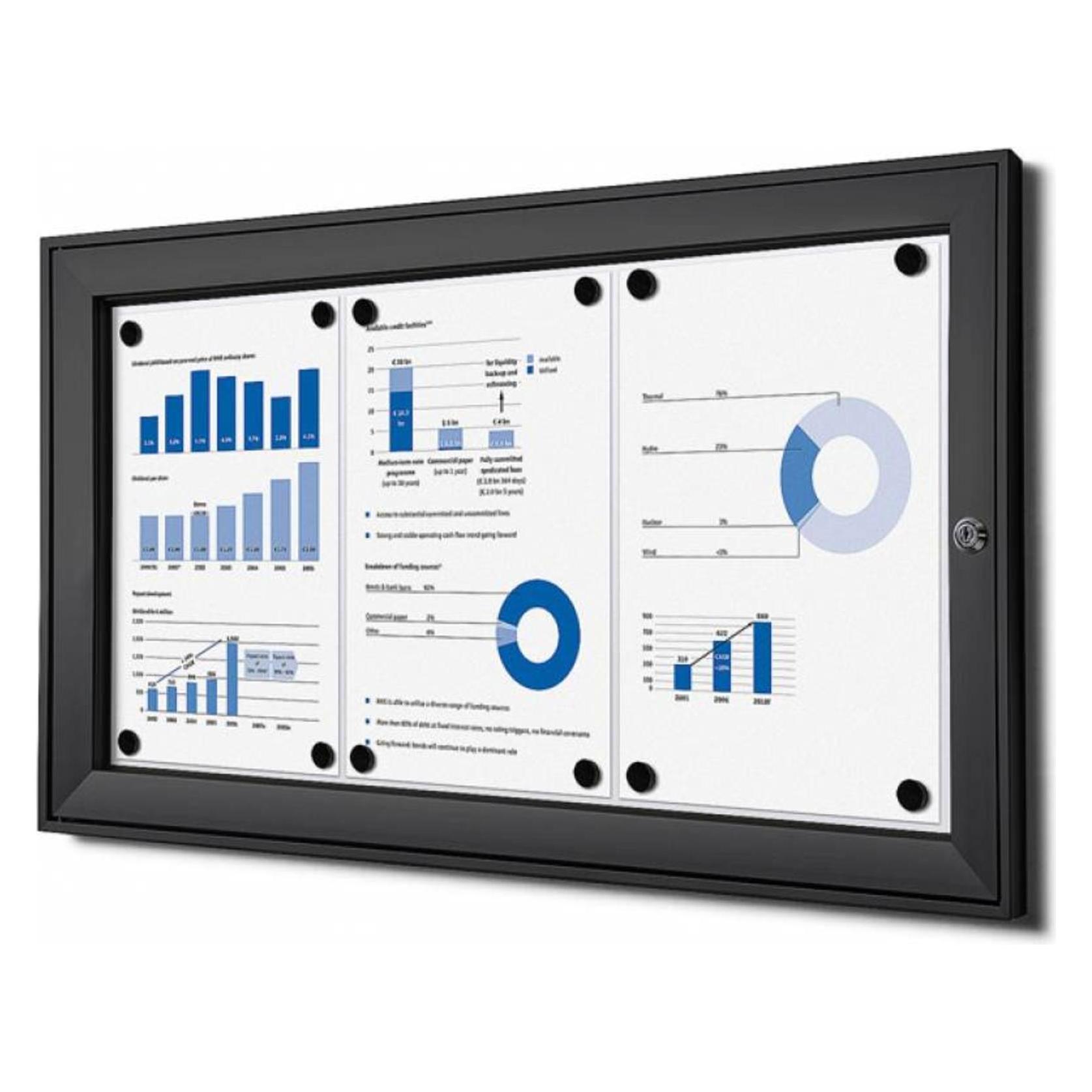 Showdown Displays Showdown Displays Schaukasten schwarz 3x DIN A4 (Pinnwand, 74.10 x 38.80 cm) (SCS3xA4C9005)