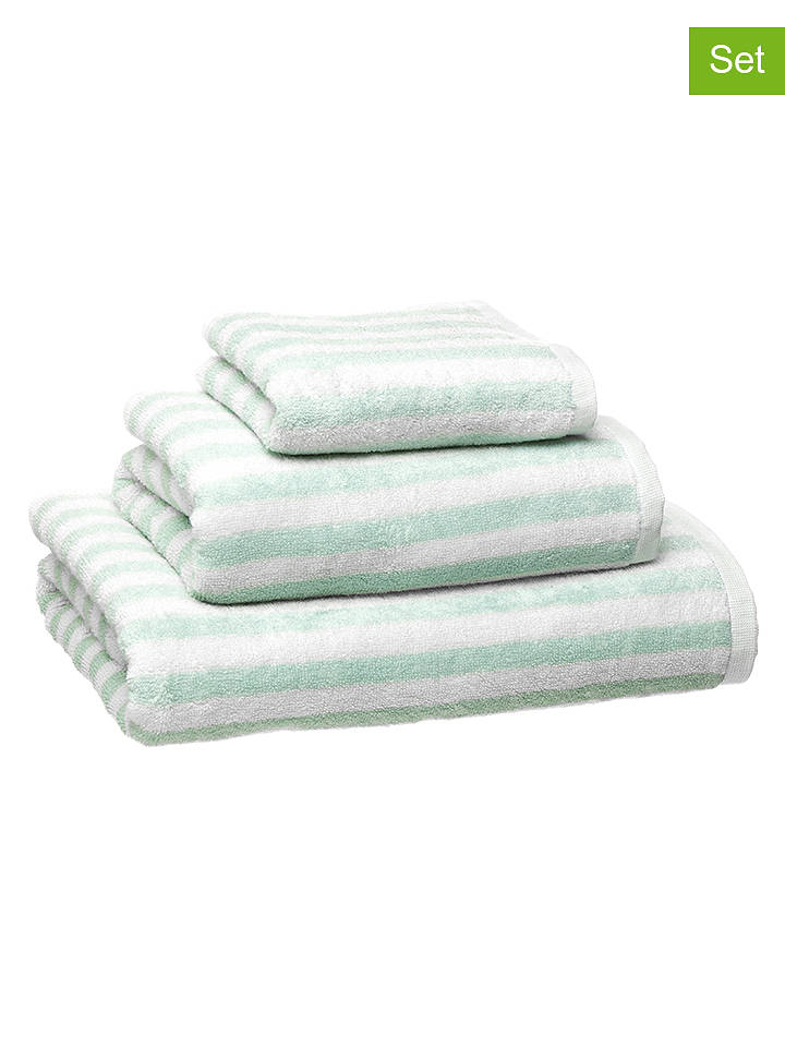 avance 3tlg. Premium-Handtuch-Set in Mint/ Weiß - onesize