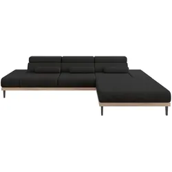 ELEKTRISCHES ECKSOFA Rechts MONA 316x205x85 Schwarz Velours