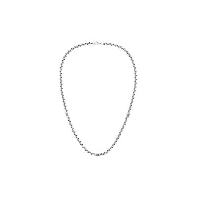 Edelstahlkette TOMMY HILFIGER "3D FLAG METAL", silber (edelstahlfarben, rot, blau, weiß), Halsketten, Herren, Edelstahl, L: 56 B: 5mm, Edelstahlkette, B:5mm