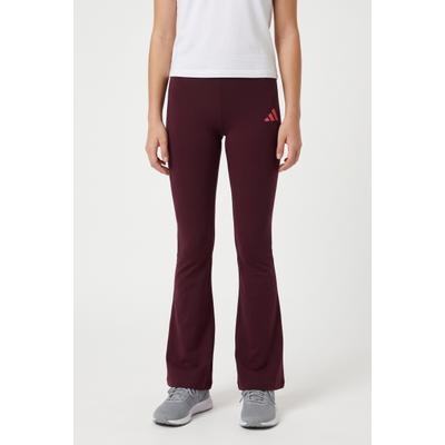 Leggings ADIDAS SPORTSWEAR "ESSENTIALS, AUSGESTELLTES BEIN", Mädchen, Gr. 140, N-Gr, lila (maroon, pure turbo,), Obermaterial: 93% Baumwolle, 7% Elasthan, Hosen Leggings, Kinder Leggings, für sportliche Looks im Alltag, aus Baumwolle