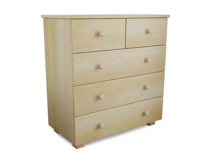 Holz-Kommode MORA 5 Schubladen, Kiefer