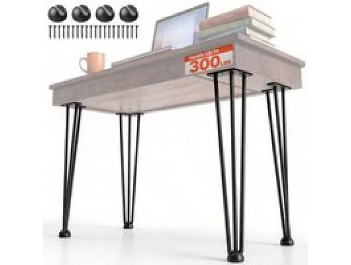 VEVOR Pieds de table en épingle à cheveux de 50,8 cm Ensemble de pieds de table en épingles 4 Pc Pieds de table en épingle à cheveux en acier avec 3 Tiges