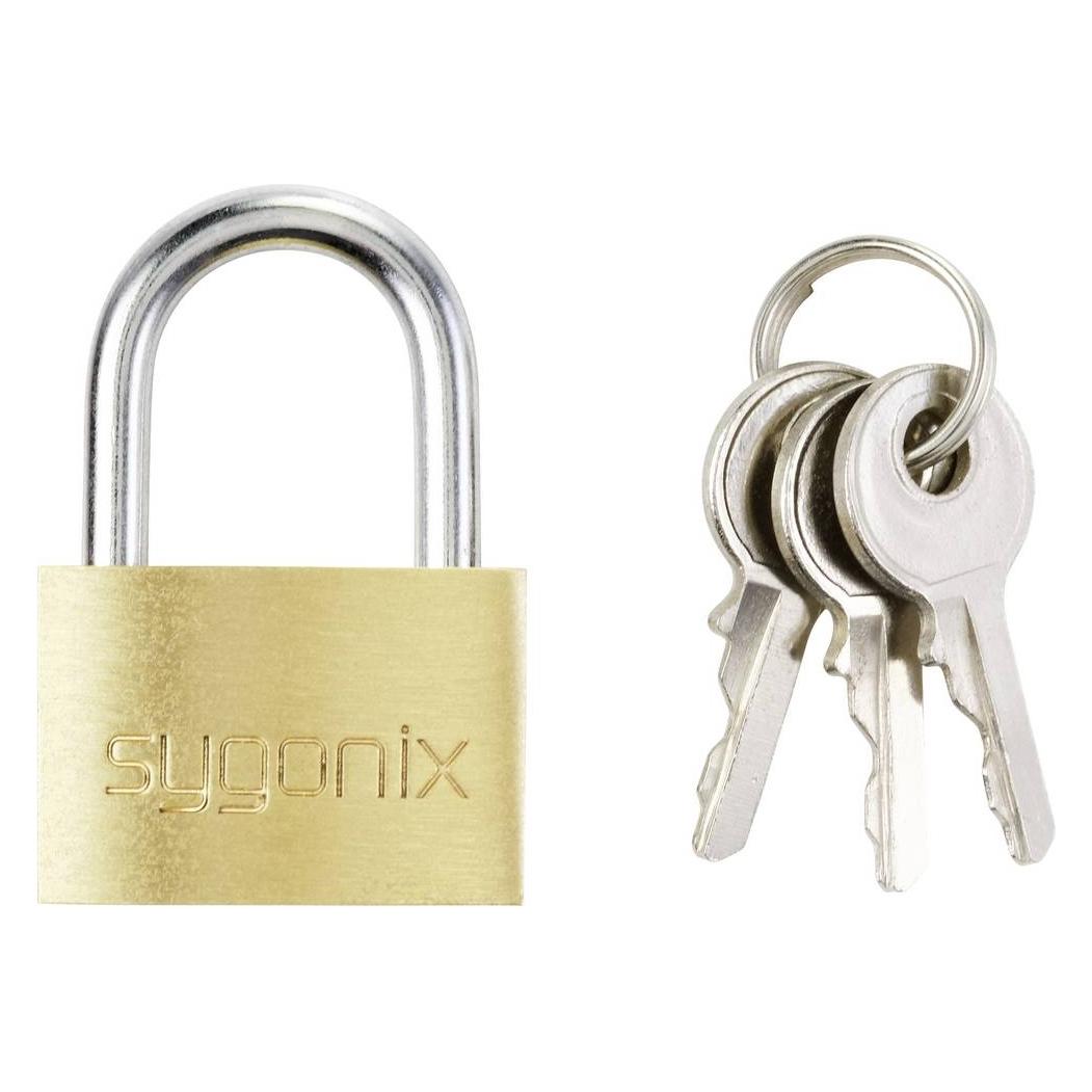 Sygonix SY-5045282 Vorhängeschloss 24.7 mm verschieden schliessend Goldgelb Sch (SY-5045282)
