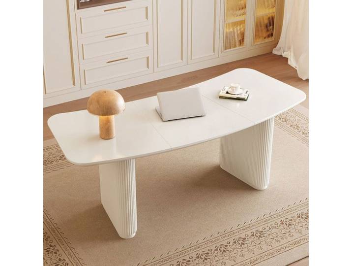 Bureau design moderne arrondi table de bureau blanc poste de travail ergonomique salon bureau maison