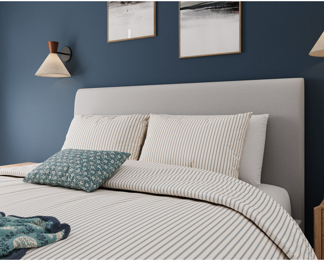 Helena Springfield Ticking Stripe Duvet Cover Set Blue Kingsize Duvet Cover + 2 Pillowcases