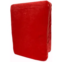 Winter Teddyplüsch Spannbettlaken 90-100x200cm Rot flausch kuschelig