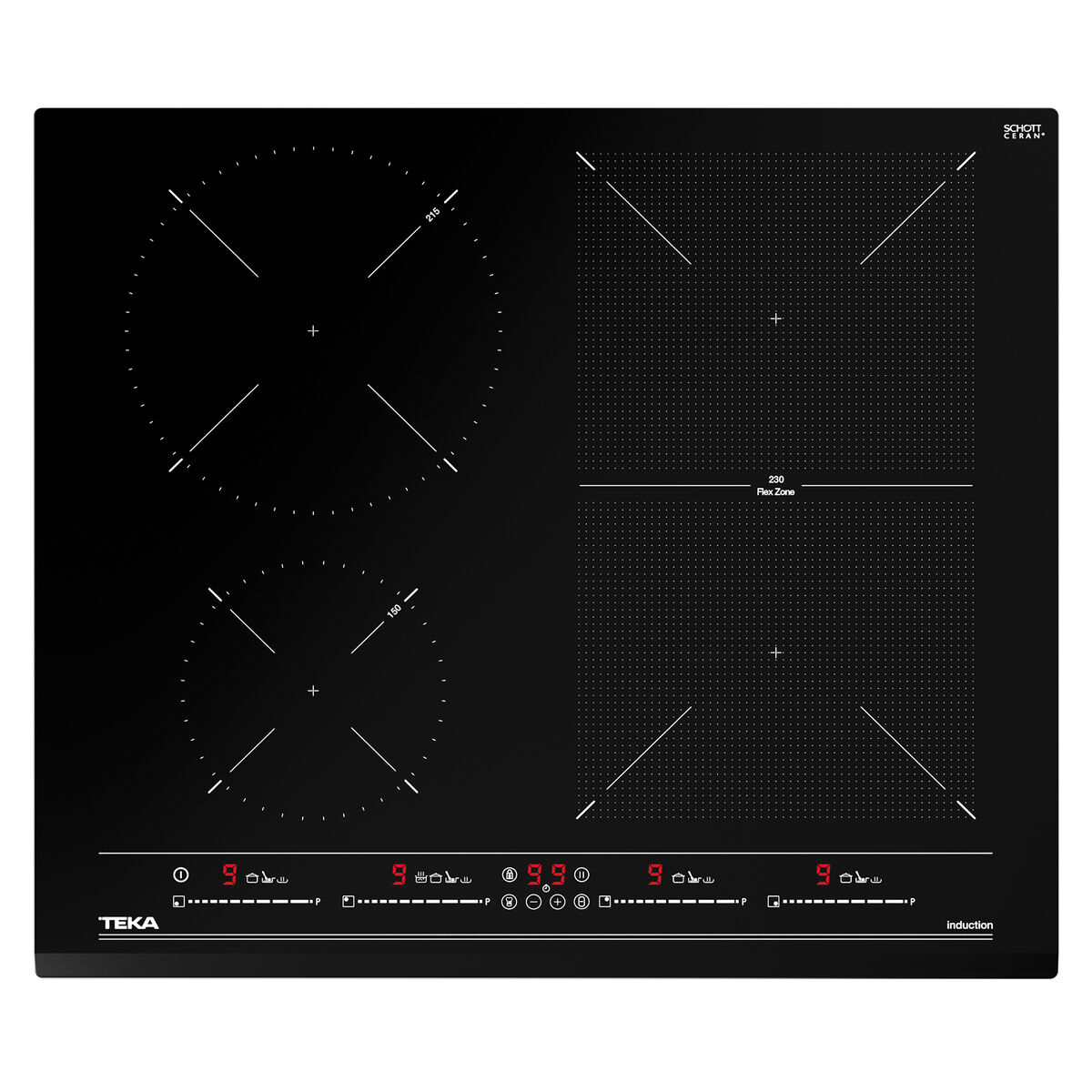 Teka IZF 64440 BK MSP, Schwarz, Integriert, 60 cm, Zonen-Induktionskochfeld, Glas, 5 Zone(n)