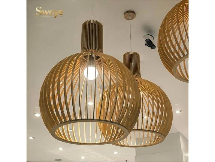 Lustre LED Wabi-sabi pour restaurant, luminaire suspendu Foscarini en bois massif pour îlot de cuisine, comptoir, loft, décoration artistique, lampe design pour la maison