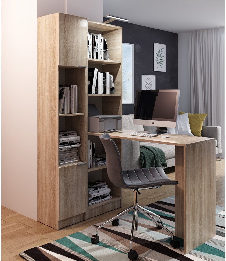 Brayden Studio Amareya Modular Writing Desk Oak