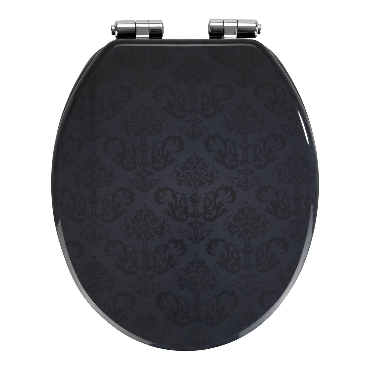 WENKO Bellevue WC-bril met softclose en Fix-Clip, MDF, antraciet, B: 35,5 cm, D: 42,5 cm