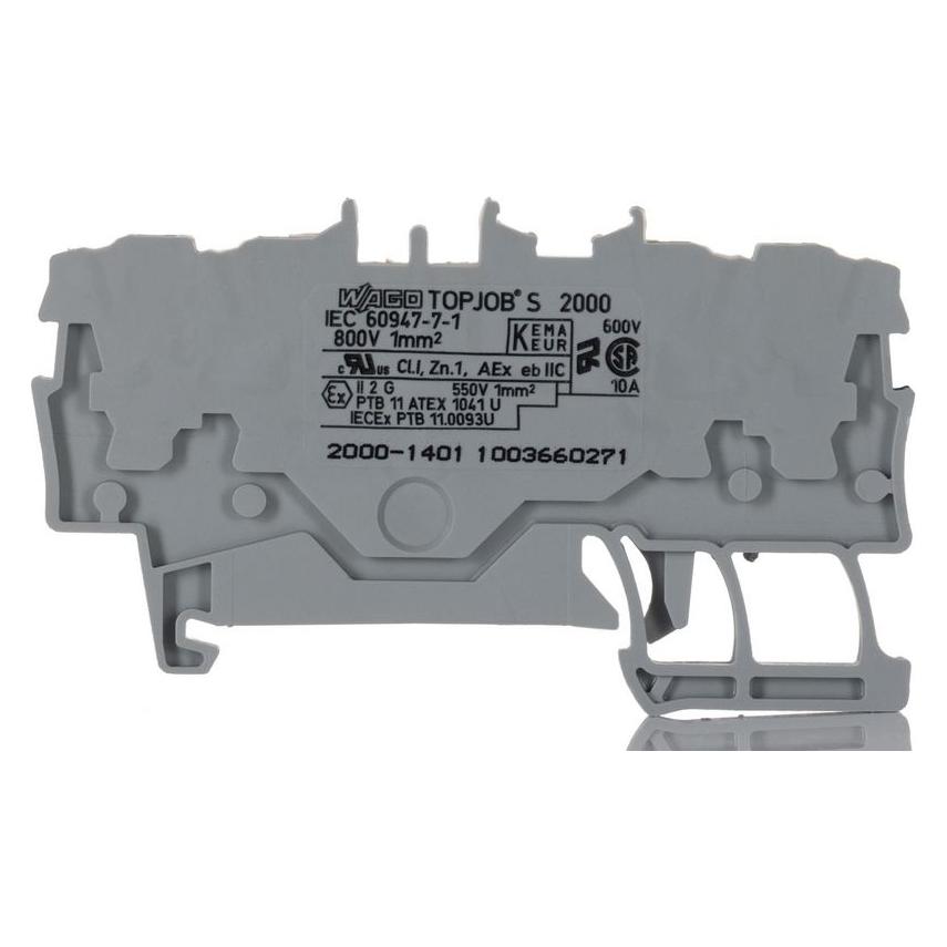 Wago 4x1mm through terminal grey (2000-1401)