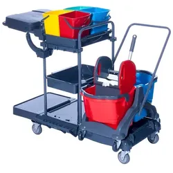 Floorstar RW 1M B Multi BASIC Reinigungswagen Kunststoff Putzwagen inkl. Doppelfahrwagen