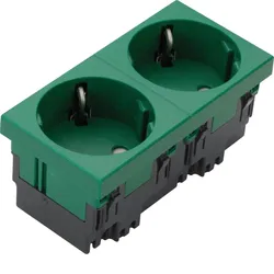 Hager ESR2336029 Steckdose 2-fach 33°-Ausrichtung 16A/250V Rastec 45 minzgrün